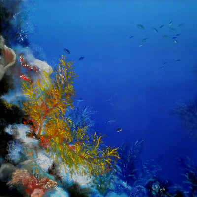 Korallenleben II, 2008, Öl auf leinwand, 40x40 xm